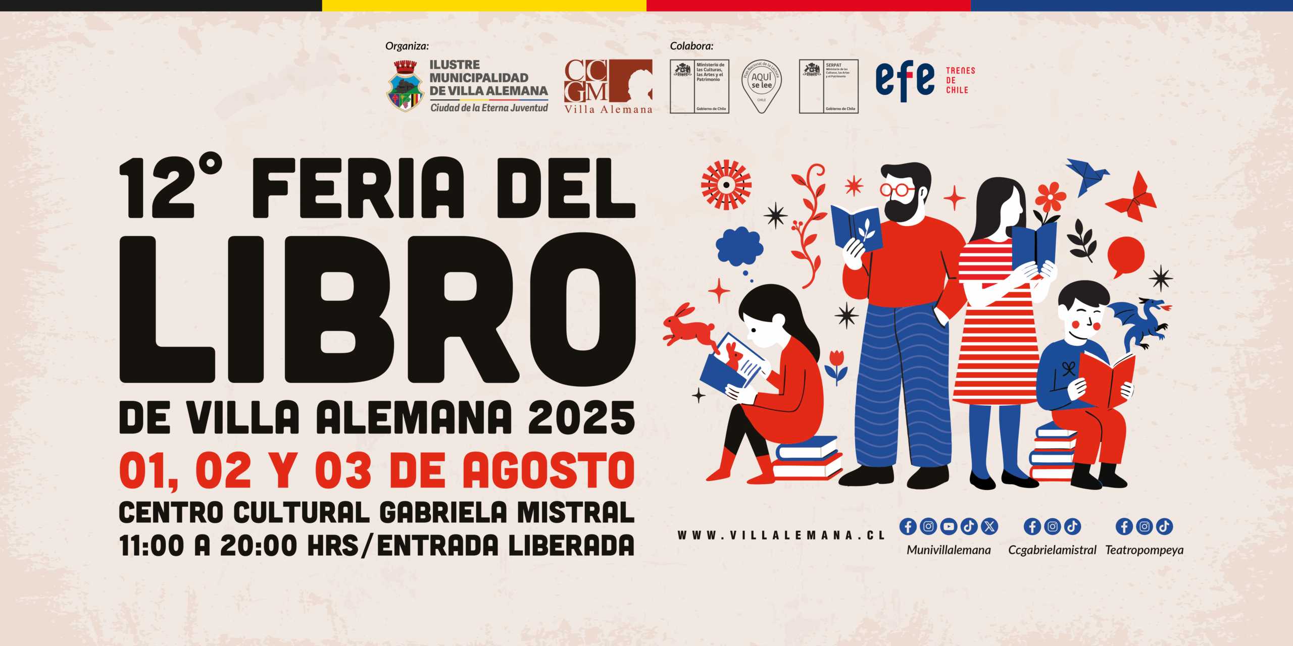 Vuelve la Feria de Libro de Villa Alemana con más de 40 editoriales, librerías e invitados, con una programación dedicada a la figura de Gabriela Mistral y la visita destacada del novelista chileno Roberto Ampuero.