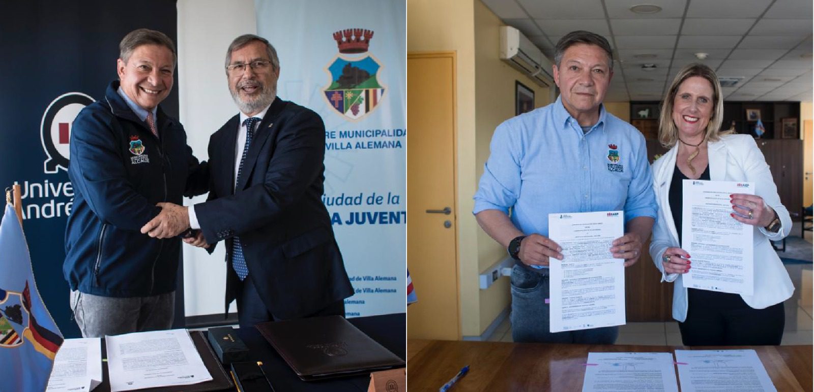 Villa Alemana fortalece la alianza con el mundo académico: Municipalidad firma convenios con la Universidad Andrés Bello y AIEP para impulsar el desarrollo local