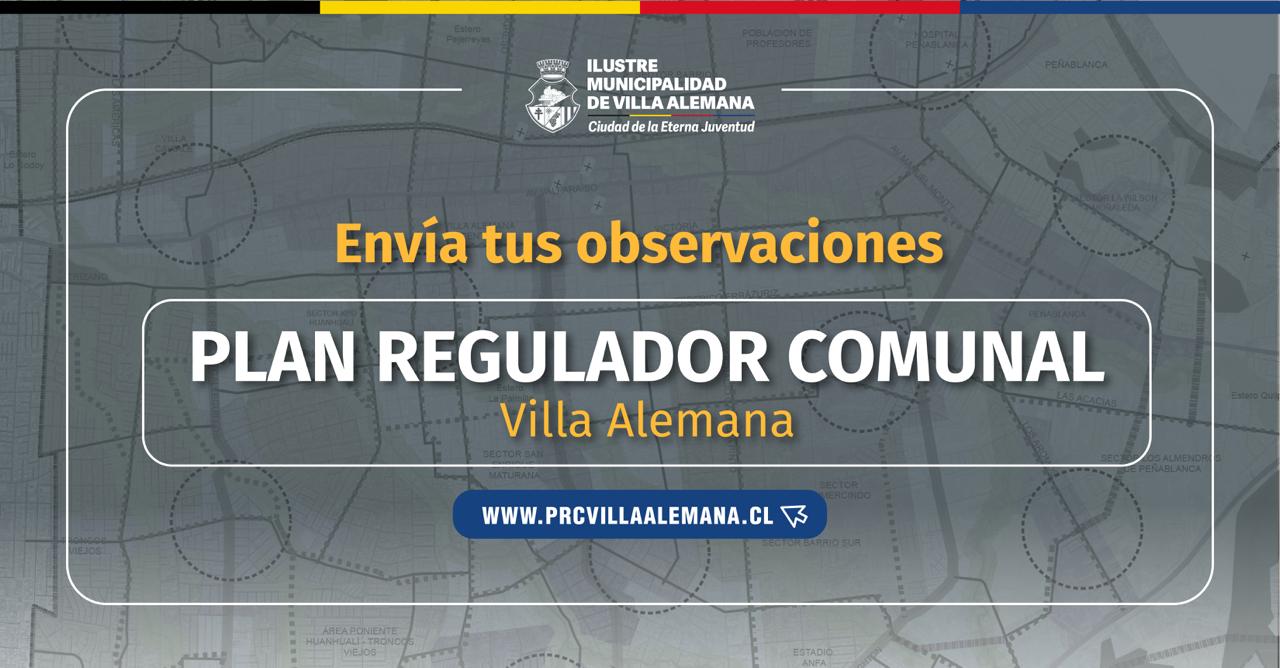 Plazo para enviar observaciones al anteproyecto del Plan Regulador Comunal de Villa Alemana se extiende hasta el 1 de abril